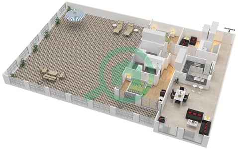 المخططات الطابقية لتصميم التصميم 2 GROUND FLOOR شقة 2 غرفة نوم - فلل الغولف