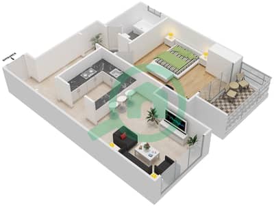 MBL Signature - 1 Bedroom Apartment Type 1C Floor plan
