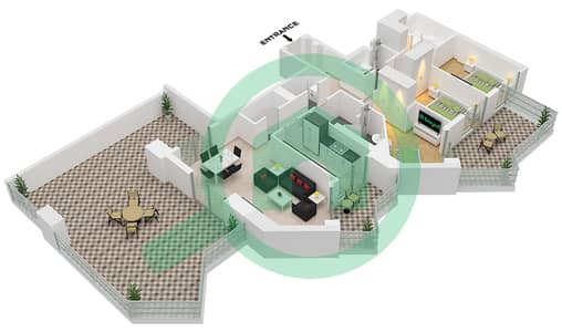 Urban Oasis by Missoni - 3 Bedroom Apartment Unit 7,8 FLOOR 24 Floor plan