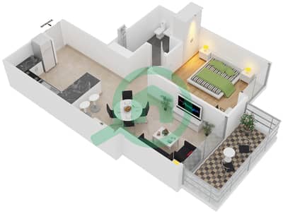 iGo 101 Tower - 1 Bedroom Apartment Type D Floor plan