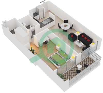 iGo 101 Tower - 1 Bedroom Apartment Type B Floor plan