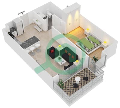 iGo 101 Tower - 1 Bedroom Apartment Type A Floor plan