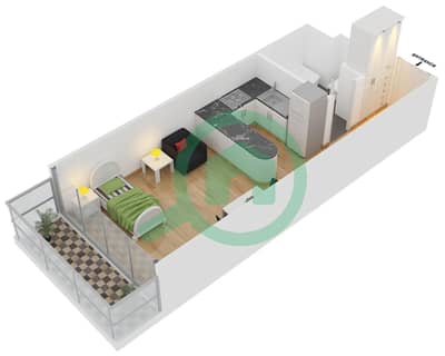 迪拜拱门大厦 - 单身公寓类型S1-1戶型图