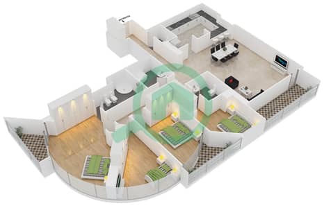 Saba Tower 3 - 4 Bed Apartments Type 25 Floor plan