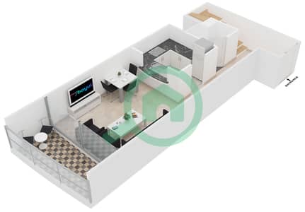 خور الجميرا X1 - 1 غرفة شقق نوع 1 Duplex مخطط الطابق