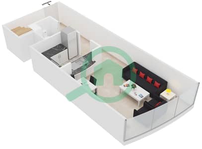 المخططات الطابقية لتصميم النموذج 4 شقة 1 غرفة نوم - خور الجميرا X1