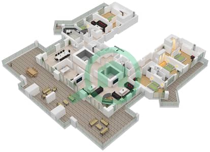 Urban Oasis by Missoni - 4 Bedroom Apartment Unit 2 FLOOR 30 Floor plan