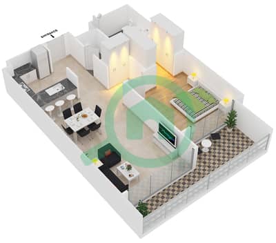 Park One - 1 Bed Apartments Type A Floor plan
