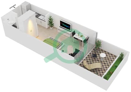 Magnolia Residence - Studio Apartments Type G-S -1 Floor plan