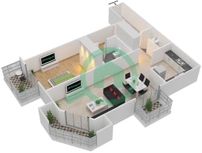 Plazzo Residence - 1 Bedroom Apartment Type 17 Floor plan Plazzo Residence - 1 Bedroom Apartment Type 17 Floor plan