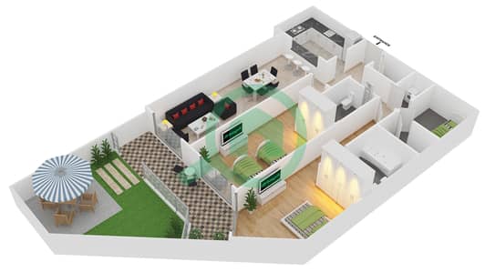 Plazzo Residence - 2 Bedroom Apartment Type 31 Floor plan Plazzo Residence - 2 Bedroom Apartment Type 31 Floor plan