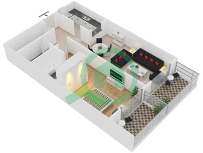 Plazzo Residence - 1 Bedroom Apartment Type 22 Floor plan Plazzo Residence - 1 Bedroom Apartment Type 22 Floor plan