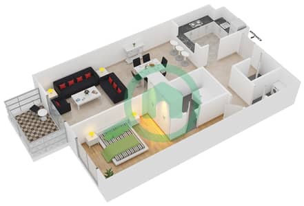 Plazzo Residence - 1 Bedroom Apartment Type 24 Floor plan Plazzo Residence - 1 Bedroom Apartment Type 24 Floor plan