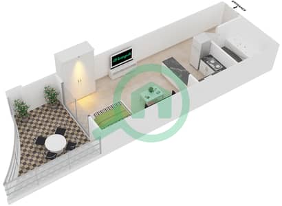 Plazzo Residence - Studio Apartment Type 13 Floor plan Plazzo Residence - Studio Apartment Type 13 Floor plan