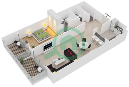 Plazzo Residence - 1 Bedroom Apartment Type 26 Floor plan Plazzo Residence - 1 Bedroom Apartment Type 26 Floor plan