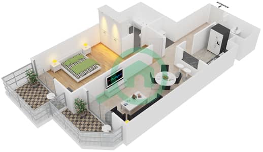 Plazzo Residence - 1 Bedroom Apartment Type 27 Floor plan Plazzo Residence - 1 Bedroom Apartment Type 27 Floor plan