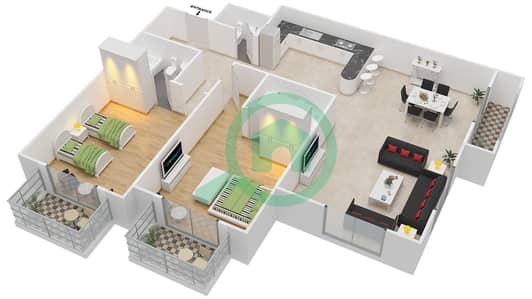 Siena 1 - 2 Bedroom Apartment Unit 8 SIENA 1 Floor plan