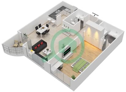 Kensington Manor - 1 Bed Apartments Type 1 Floor plan