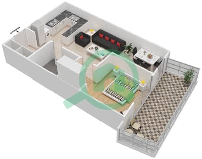 Joya Verde Residences - 1 Bed Apartments Type/Unit 28 Unit 106 Floor plan