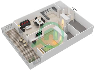 Joya Verde Residences - 1 Bed Apartments Type/Unit 12 Unit 114 Floor plan