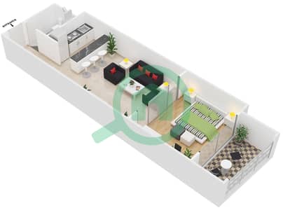 Gardenia 2 - Studio Apartment Type 3 Floor plan