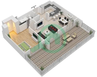 伊顿广场 - 1 卧室公寓类型4AA戶型图