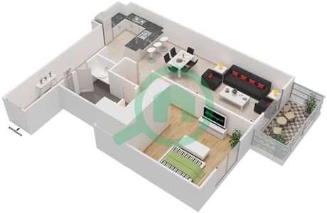 伊顿广场 - 1 卧室公寓类型1C戶型图