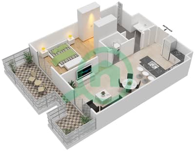 Eaton Place - 1 Bedroom Apartment Type 1A Floor plan