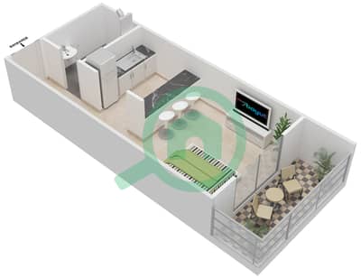 Dar Al Jawhara Residence - Studio Apartment Type 1 Floor plan