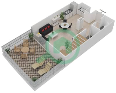 Shamal Waves - 1 Bed Apartments Unit 410 Floor plan