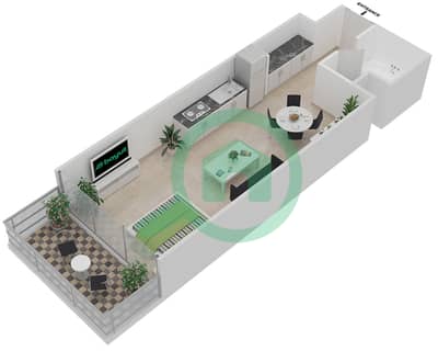 Shamal Waves - Studio Apartment Type TYPICAL A Floor plan