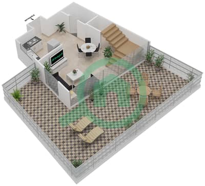 Shamal Waves - 1 Bed Apartments Unit 411 Floor plan