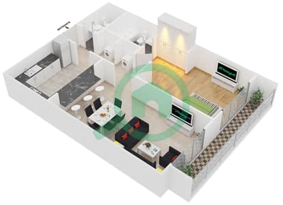 Spica Residential - 1 Bed Apartments Type 2 Floor plan