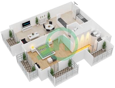 Botanica - 1 Bed Apartments Type 6 Floor plan