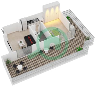 贝尔格莱维亚3公寓 - 单身公寓类型5戶型图