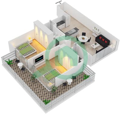 Belgravia 3 - 2 Bedroom Apartment Type 3 Floor plan