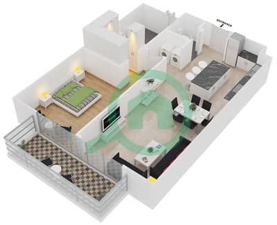 Belgravia 1 - 1 Bed Apartments Type 1 Floor plan