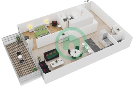 Zaya Hameni - 1 Bedroom Apartment Type B Floor plan