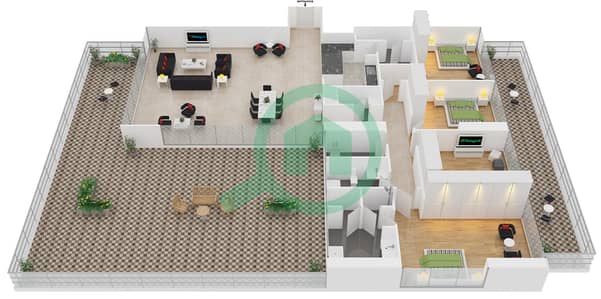 Zaya Hameni - 4 Bedroom Apartment Type B Floor plan