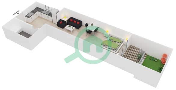 المخططات الطابقية لتصميم النموذج 4 شقة استوديو - ايسيس شاتو‎