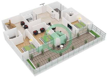 ايسيس شاتو‎ - 3 غرفة شقق نوع 5 مخطط الطابق