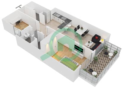 ACES Chateau - 1 Bed Apartments Type 1C Floor plan