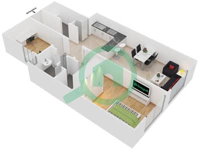 АСЕС Шато - Апартамент 1 Спальня планировка Тип 1B