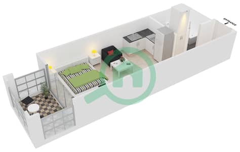 Hanover Square - Studio Apartment Type C1 Floor plan