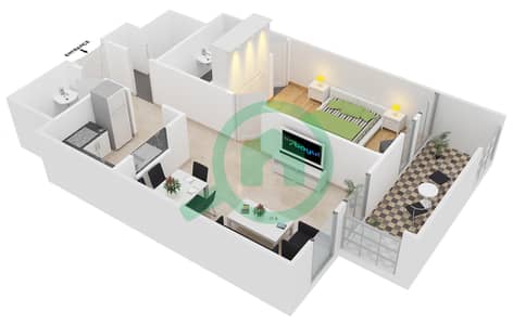 Hanover Square - 1 Bedroom Apartment Type C3 Floor plan