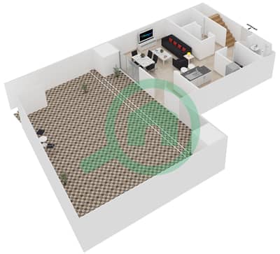 المخططات الطابقية لتصميم النموذج 1E شقة 2 غرفة نوم - بلجرافيا 2