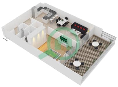 Belgravia 2 - 1 Bedroom Apartment Type 9 Floor plan