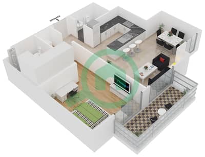 Belgravia 2 - 1 Bedroom Apartment Type 3 Floor plan