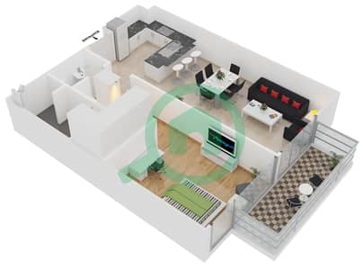 Belgravia 2 - 1 Bedroom Apartment Type 2CC Floor plan