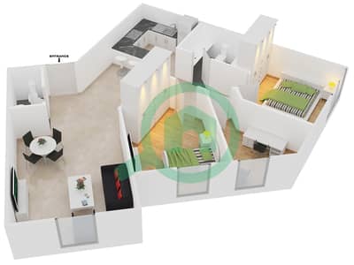 Даймонд Вьюс IV - Апартамент 2 Cпальни планировка Тип 29